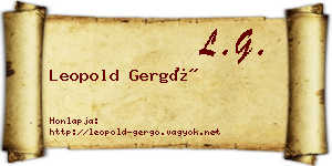Leopold Gergő névjegykártya