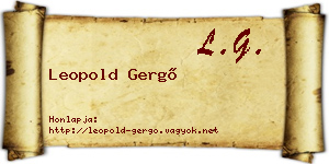 Leopold Gergő névjegykártya